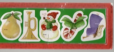 Vintage Peel & Stick Christmas Gift Tags 15 Ct Holiday 5 Designs 2.5  Pear Horn  • $2.95