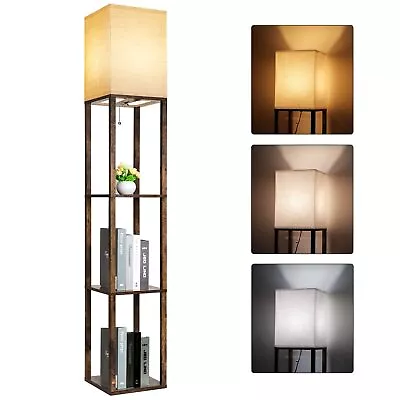 Floor Lamp With Shelves Modern Shelf Lamp For Display Storage 3 Color Tempe... • $51.99