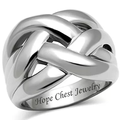 Hcj Stainless Steel Intertwined Design Fashion Statement Ring Size 6 - 10 • $12.59