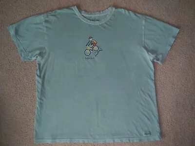 Life Is Good Mountain Biking Tshirt MTB Smiling Biker Guy Men's Shirt Size Large • $7.29