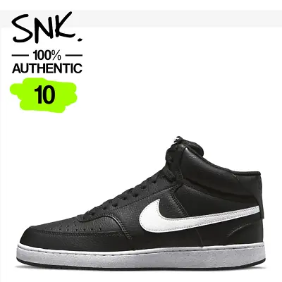 NIKE COURT VISION MID NN Mens Sneakers DN3577-001 Black White US 10 / UK 9 • $65.21