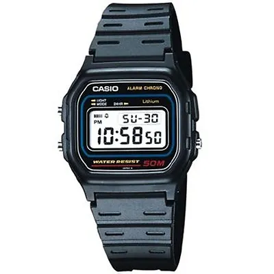 Casio W-59-1 Black Resin Classic Retro Style Unisex Digital Watch With Alarm • $49.95