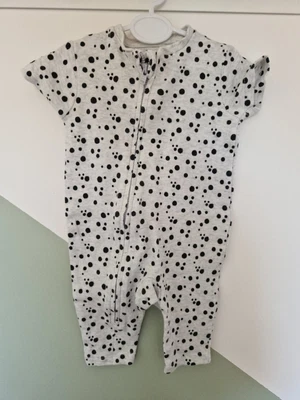 £1.50 • Buy Unisex Baby Grey Spot Zip Romper Playsuit Sleepsuit 0-3 Months