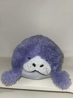 Squishable Manatee Plush 7  X 11  Purple Round Stuffed Sea Animal Pillow • $18.99