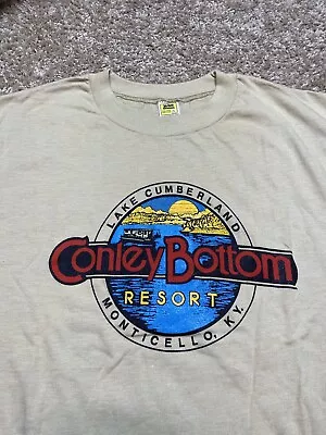 Vintage 80s Conley Bottom Lake Cumberland Resort T Shirt XL Monticello Kentucky • $18.88