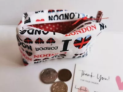 Love London Coronation  Union Jack Flag  Zip Coin Purse /  Fully Lined • £6.20