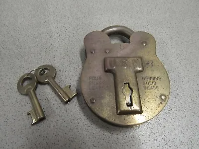 Vintage USN Brass Lock JAS MORGAN & SONS BOSTON W/ 2 Keys US Navy Padlock • $39.95