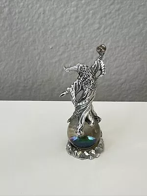 MWFP Masterworks Fine Pewter Vintage Pewter Fantasy Wizard On Crystal 1994 • $17