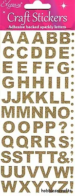 ELEGANZA ALPHABET & NUMBERS Glitter Stickers For Paper Fabric Glass Metal Wood + • £1.89