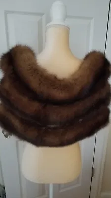 Vintage Genuine Barguzin Russian SABLE Fur StoleShawlWrapscarf 46''/14'' • $299