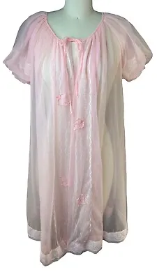 Gaymode Penney’s Pink Sheer & Lace Vintage Nightgown  • $27