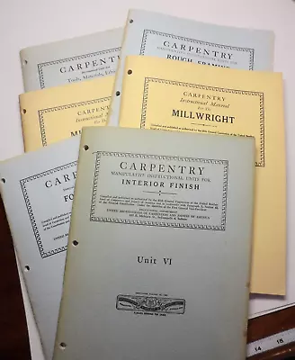 1967-70 United Brotherhood Of Carpenters & Joiners Of America Carpentry Manuals • $58