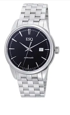 ESQ Movado Men's 07301375 Chronicle Stainless Steel Black Round Dial Watch • $314.99