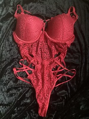 Bras N Things X2 Lingerie | Black Nightie | Red Strapped Body Suit. Both 12D/DD • $39.99