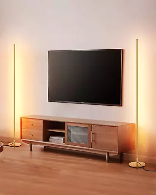 EDISHINE Minimalist LED Corner Floor Lamp Set Of 2 Modern Dimmable Mood Light • $109.99