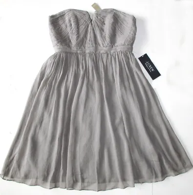 J. Crew Graphite Gray Nadia Dress Silk Chiffon Bridesmaid Prom Homecoming 6 NEW • $49.50