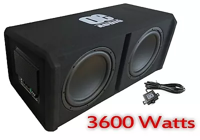 12  Twin Active Amplified Double Bass Box Sub Car Built In Amp 3600W Most Power! • £299.99