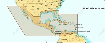 C-MAP NA-M027 MAX Wide SD-Card Chart Map Central America And Caribbean 2011 • $199.99