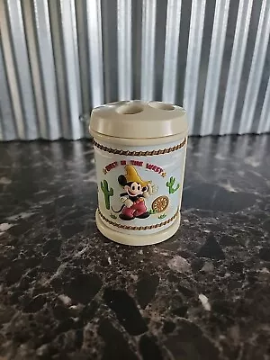 Vintage Disney Mickey Mouse Lil Buckaroo Toothbrush Holder • $6.22