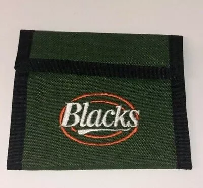 TRIFOLD WALLET CANVAS  COIN ZIP - CARD NOTES MEN'S/ BOYS  (BLACKS Brand) (GREEN) • £1.75