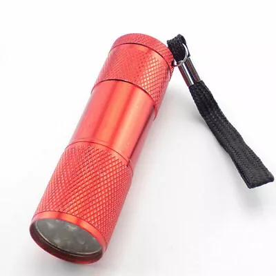 Mini Aluminum 395  Light Flashlight 9 LED Torch Lights Lamp RED • $7.99