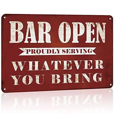 Bar Open Metal Tin Sign Outdoor Patio Backyard Bar Signs Vintage NEW • $15.04