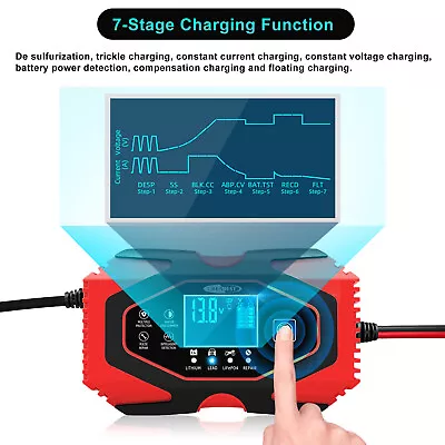 Smart Car Battery Charger 12V 24V Automatic Pulse Repair 7Stage AGM GEL Lithium • £226.89