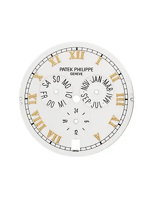 Patek Philippe White Calendar Dial 30mm Gold 5035 • $1017