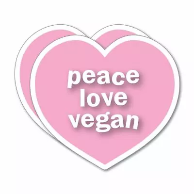 2X Peace Love Vegan Sticker Decal Vegan Plant Vegetarian Food Laptop Planet • $5.99