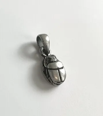 925 Sterling Silver Handmade Ancient Egyptian Scarab Beetle Pendant Charm • $39
