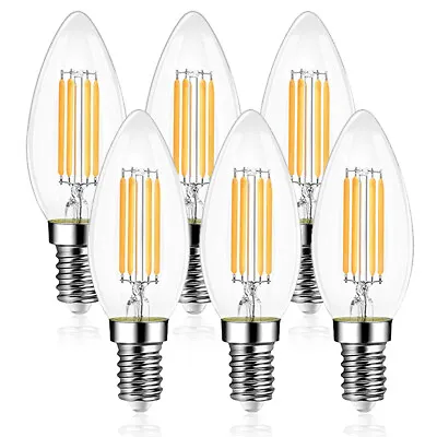 E14 LED Bulb Candle Clear Glass SES Filament Light Bulbs Lamp Cool Warm White 6W • £10.99