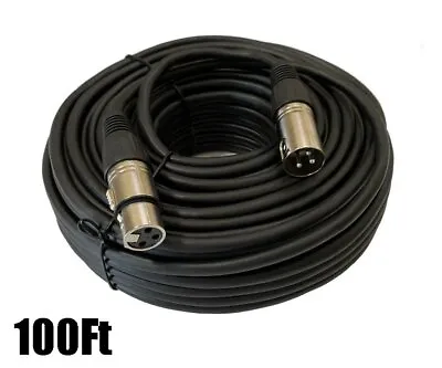 100Ft XLR PRO 3Pin Male To Female Mic Microphone Audio Extension Shielded Cable • $20.99