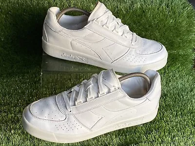 Diadora Borg Elite All White Trainers Uk 9 Elite Spzl 80s Casuals • £49.99