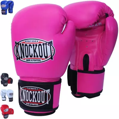 Knockout Boxing Gloves For Men Women Muay Thai MMA Kickboxing Home Gym Training • $43.98