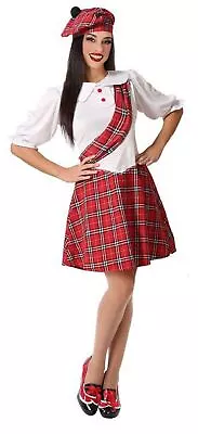 Ladies Tartan Scottish Lady Fancy Dress Costume UK 16-18 • £21.99