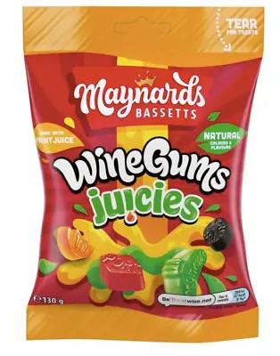 Maynards Bassetts Wine Gum Juicies Sweets 12 X 130g Bags Best Before 16/05/24 • £14.99