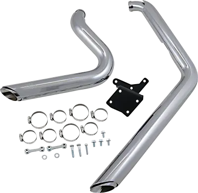 VH Shortshots Staggered Exhaust Pipe System Chrome Harley Dyna Super Glide 95-05 • $549.99