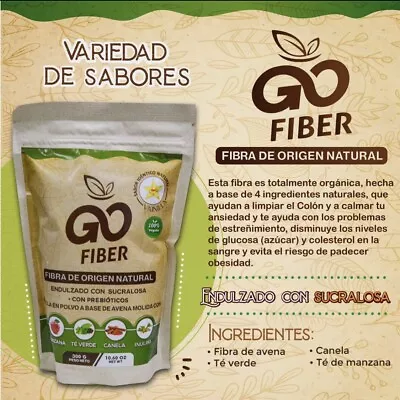 Go Fiber  100% Natural -Limpia El Colon-calma Tu Ansiedad • $27