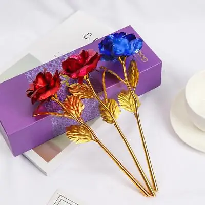 $8.50 • Buy Gifts Valentine's Day Gift 24K Gold Foil Rose Flower Handcraft Dipped Long Stem