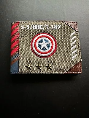 Marvel Captain America Vintage Military Army Zip Top Canvas Wallet Green Green • $12.99