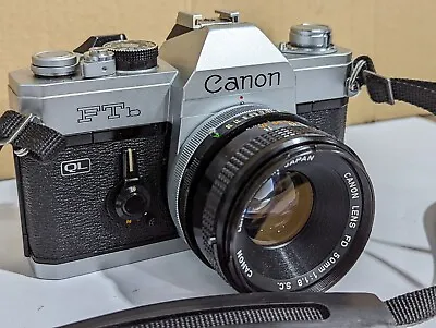 Old Vintage CANON FTB QL    SLR 35mm Film Camera Please Read • £60