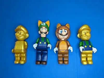 Knex Mario Figures Lot Gold Mario Raccoon Mario And Luigi. All Incomplete • $6.99