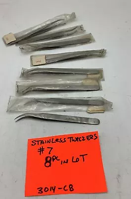 Stainless Steel Tweezers #7 ( 8 Pc In Lot) 3014-c8 • $22