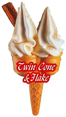 Twin Ice Cream Cone Double With Flake Sticker Graphic Decal Cut • £3.84