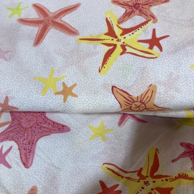 $24 • Buy Pottery Barn Kids Starfish TWIN Duvet Cover Pink Orange Yellow Tropical Beach
