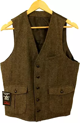 Asos Mens 40  Small Brown Mix Slim Fit Modern Tweed Waistcoat • £24.99