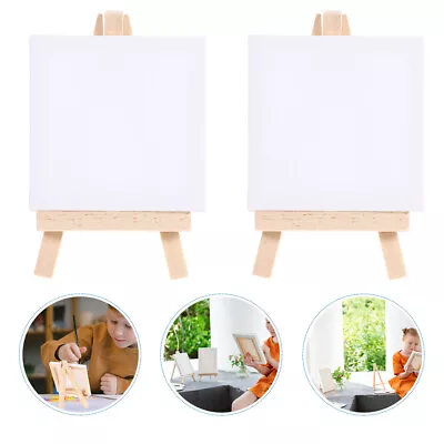 12pc Mini Canvas Easel Set For Kids Artwork (White) • $15.45
