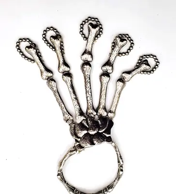 Halloween Women's Finger Skeleton Hand Bracelet Metal Chain Wrist Gothic Punk • $11.97