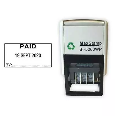 PAID Date Stamp - Self Inking MaxStamp 5260 Date Stamp 41X21mm - FAST DISPATCH • £33.15