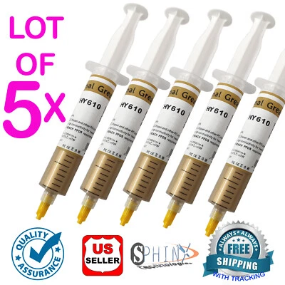 $19.99 • Buy 5x 30g H Perfomance Gold Syringe GPU CPU XBOX360 Heaksink Compound Thermal Paste